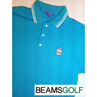 ビームス(BEAMS)のBEAMSGOLF　ポロシャツ　ゴルフシャツ　リブライン　ロゴワッペン(ウエア)