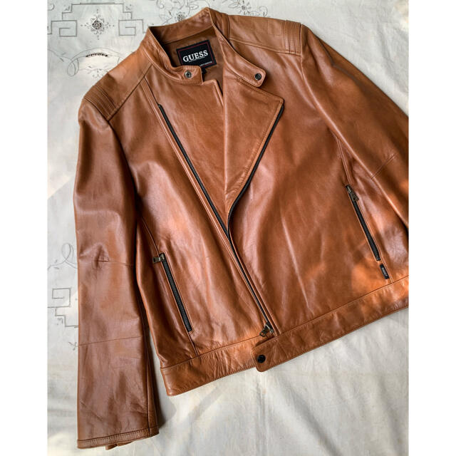 海外最新 <売約済み>値下げ!GUESS カーフスキン レザージャケット L
