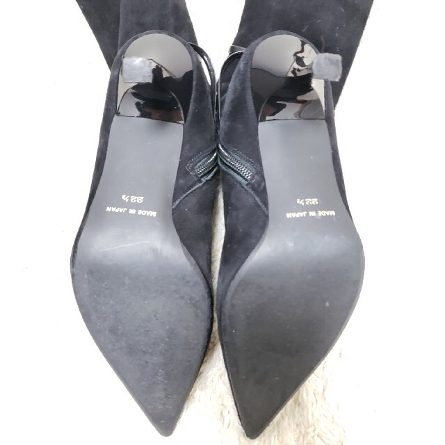 POOL SIDE(プールサイド)のみぃ様専用　Pool Side　プールサイド　スエード　ブーツ　黒　22.5cm レディースの靴/シューズ(ブーツ)の商品写真