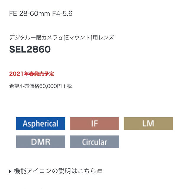 SONY SEL2860 28-60mm F4-5.6