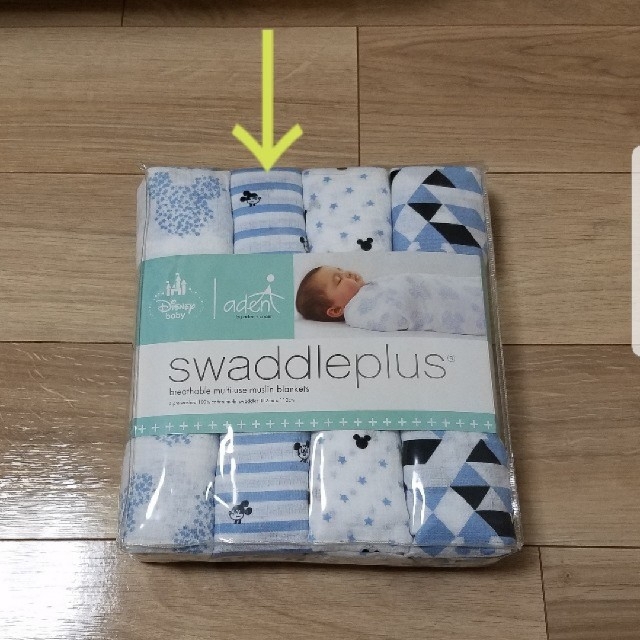 aden+anais(エイデンアンドアネイ)のおくるみ　swaddleplus　1点　ミッキー キッズ/ベビー/マタニティのこども用ファッション小物(おくるみ/ブランケット)の商品写真