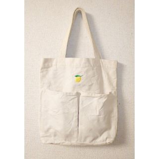 ムジルシリョウヒン(MUJI (無印良品))の無印良品 インド綿縦型マイトートバッグ［生成/刺繍入］(トートバッグ)