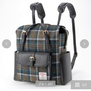 ハリスツイード(Harris Tweed)のオンライン限定　ハリスツイード　プチプラのあや　リュック　チェック　ブルー(リュック/バックパック)