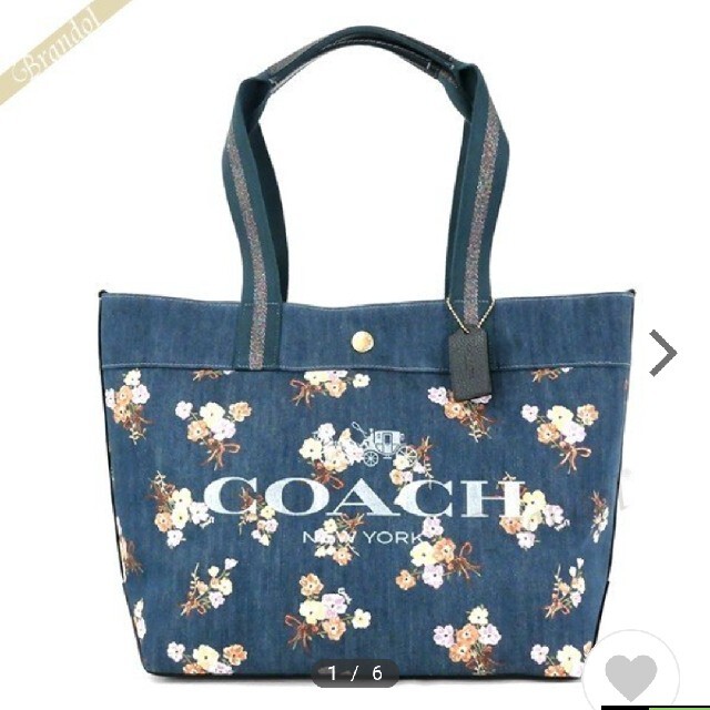 ‼️COACH デニム 花柄トートバッグ????????