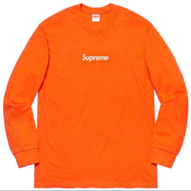 Tシャツ/カットソー(七分/長袖)Supreme Box Logo L/S Tee Orange M