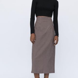 ザラ(ZARA)の美品 ZARA ザラ チェック柄 スカート(ひざ丈スカート)