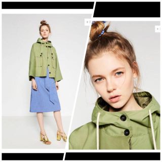 ザラ(ZARA)のZARA 今季 撥水加工 パーカー 新品(ミリタリージャケット)