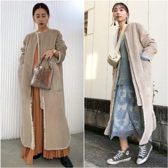 定価以下 完売 REVERSIBLE TWIN BOA COATアイボリー-