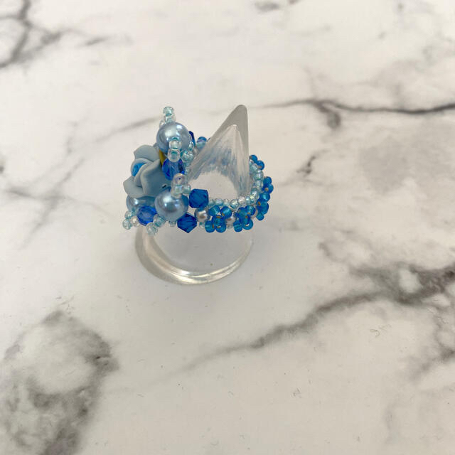 💍ブルーローズリング💙9号 ハンドメイドのアクセサリー(リング)の商品写真