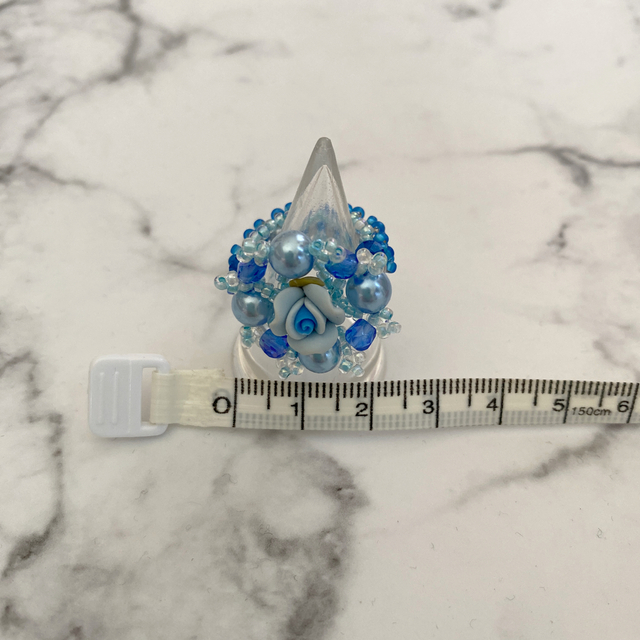 💍ブルーローズリング💙9号 ハンドメイドのアクセサリー(リング)の商品写真