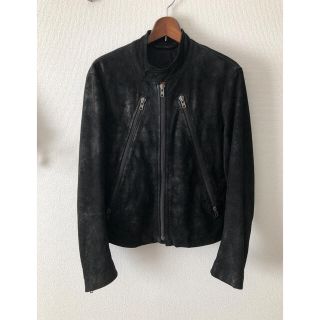 マルタンマルジェラ(Maison Martin Margiela)のMartin Margiela 08aw ワックスベイクド ハの字 ライダース(ライダースジャケット)