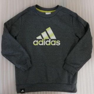 アディダス(adidas)の(140) adidas グレー×黄色 裏起毛 トレーナー アディダス(Tシャツ/カットソー)