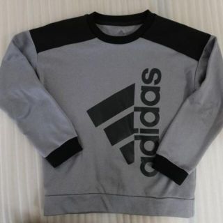 アディダス(adidas)の(140) adidas グレー×黒 裏起毛 トレーナー アディダス(Tシャツ/カットソー)