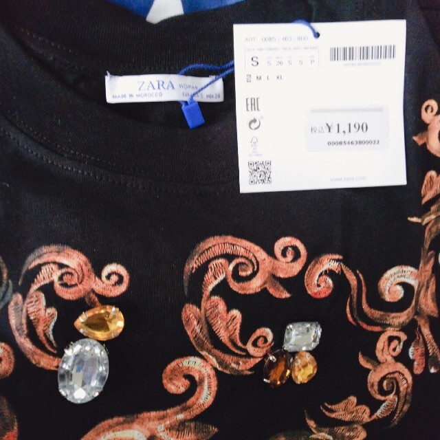 ZARA ビジューTシャツ レディースのトップス(Tシャツ(半袖/袖なし))の商品写真
