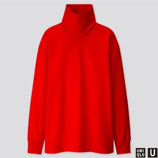 ユニクロ(UNIQLO)の新品 ユニクロ U タートルネックT オレンジ Sサイズ クリストフ ルメール(Tシャツ/カットソー(七分/長袖))