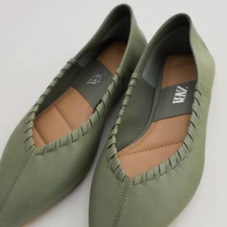 ザラ(ZARA)のZARA ソフトレザーフラットシューズ 40(バレエシューズ)