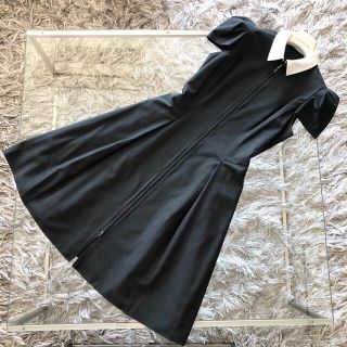 フォクシー(FOXEY)の【美品】FOXEY 襟付きフレアーワンピース(ひざ丈ワンピース)