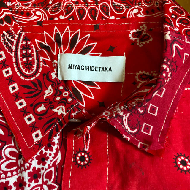 miyagi hidetaka 長袖シャツ　ネルシャツ　2 赤
