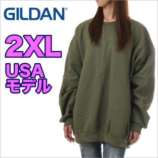 ギルタン(GILDAN)の【新品】ギルダン トレーナー カーキ 2XL スウェット USAモデル(トレーナー/スウェット)