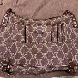 celine - セリーヌ パリマカダム キャンバス レザー ショルダーバッグ
