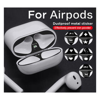 アップル(Apple)の新品　AirPods ダストガード ブラック　クリーンシート付(ヘッドフォン/イヤフォン)