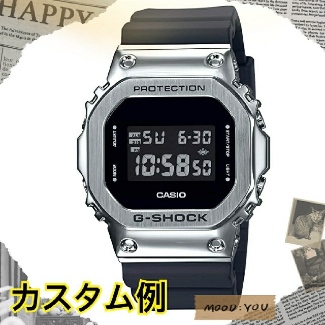 G-SHOCK(ジーショック)のG-SHOCK 5610 メタル 交換 カスタム パーツ ブラック ケース メンズの時計(腕時計(デジタル))の商品写真