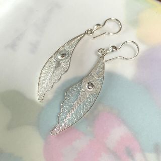 未使用 スペイン ピアス 銀細工 民芸品 民藝品 cris925 シルバー(ピアス)