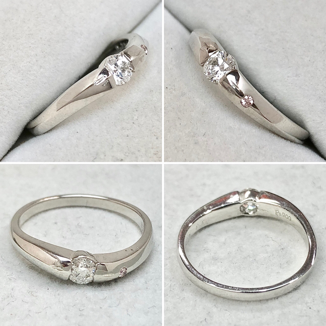 ダイヤモンド 0.204ct プラチナ Pt900 ピンク ダイヤ リング 指輪 レディースのアクセサリー(リング(指輪))の商品写真