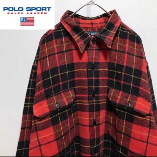 ポロラルフローレン(POLO RALPH LAUREN)のラルフローレン•polo•チェックシャツ•赤•黒•L•スケーター(シャツ)