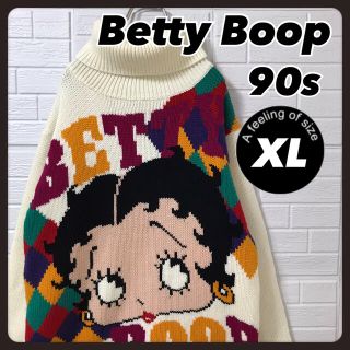 ベティ・ブープ ニット セーター  ビッグデザイン ド派手　90S 大きめ XL(ニット/セーター)