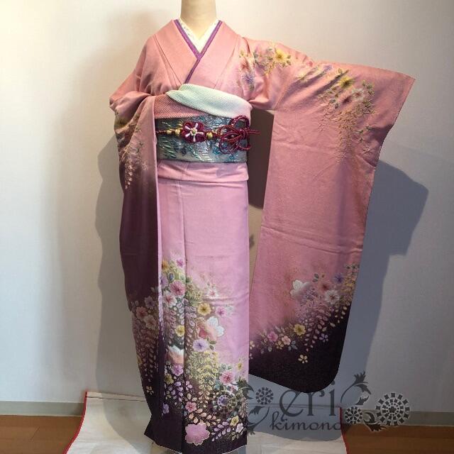 逸品!辻が花/振袖一式】桐屋謹製 金通しに辻が花♡落款あり! 7点 逸品!辻が花/振袖一式】桐屋謹製 金通しに辻が花♡落款あり! 7点