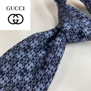 グッチ(Gucci)の【美品】GUCCI イタリア製最高級シルク100%ネクタイ ggロゴ 総柄(ネクタイ)