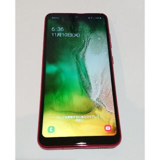 ギャラクシー(Galaxy)の値下げ!!★au Galaxy A20 SCV46　Red　SIMロック解除済(スマートフォン本体)