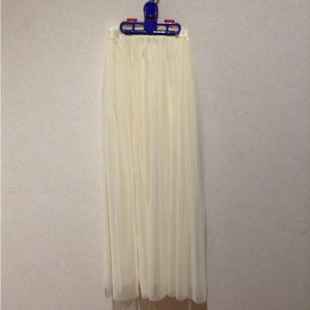 シフォン素材のロンスカ〈白〉 レディースのスカート(ロングスカート)の商品写真