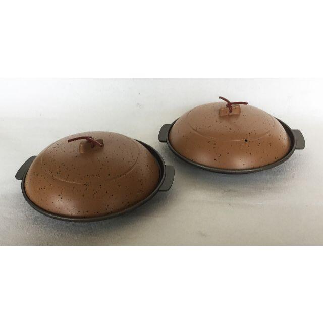 アルミ製 陶板土鍋 18.7cm 6寸 フッ素加工(蒸し物用)2客セット | www ...