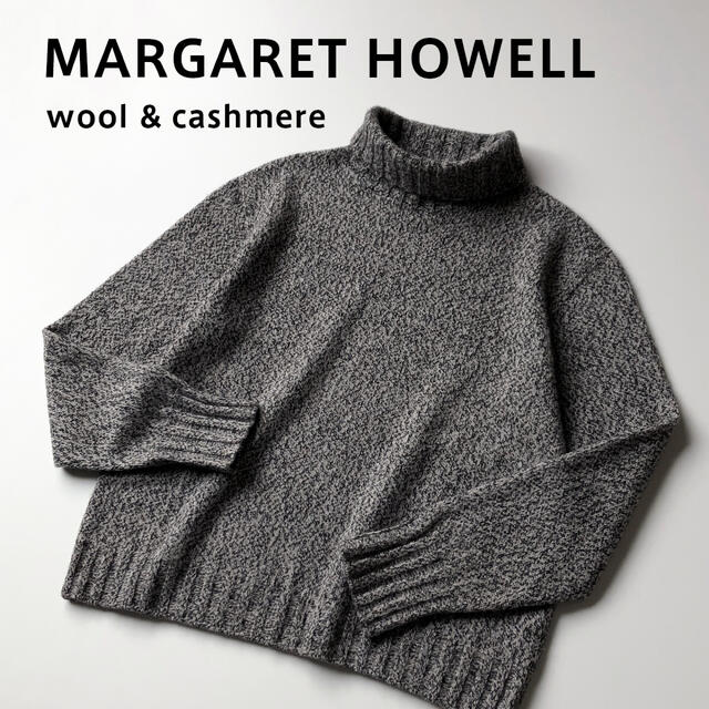 MARGARET HOWELL(マーガレットハウエル)のMARGARET HOWELL ウールカシミヤ タートルネックニットプルオーバー レディースのトップス(ニット/セーター)の商品写真