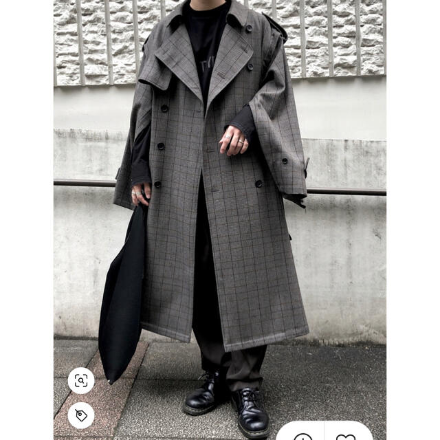 stein DEFORMATION TRENCH COAT GLEN CHECK