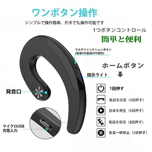 送料無料 新品 Bluetooth対応 イヤホン 人気 スマホ/家電/カメラのオーディオ機器(ヘッドフォン/イヤフォン)の商品写真