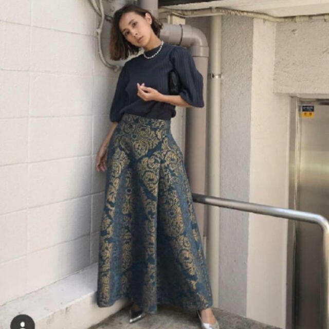 Ameri VINTAGE - ameri DAMASK DIMENSIONAL SKIRT ダマスク