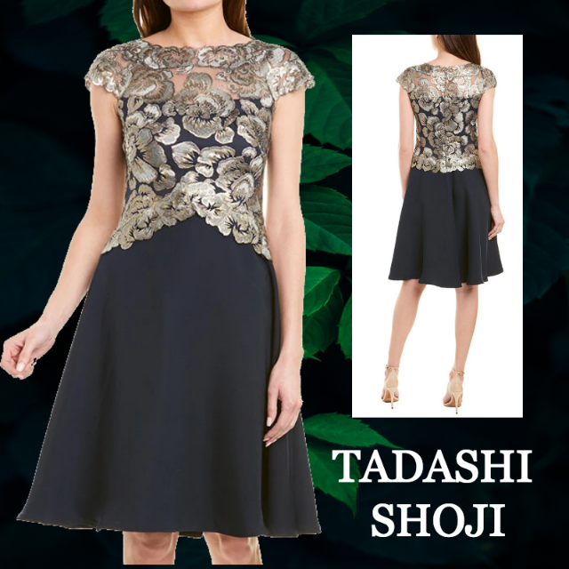 ★SALE☆【TADASHI SHOJI】レース　フローラルボディス　ドレス