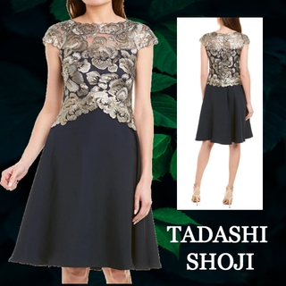 タダシショウジ(TADASHI SHOJI)の★SALE☆【TADASHI SHOJI】レース　フローラルボディス　ドレス(ミディアムドレス)