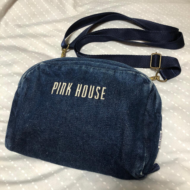 PINK HOUSE(ピンクハウス)の【最終値下げ】ピンクハウス  デニム　ロゴショルダーバッグ  レディースのバッグ(ショルダーバッグ)の商品写真