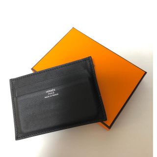 エルメス(Hermes)の美品 エルメス カードケース シチズン•ツイル ブラック 黒(名刺入れ/定期入れ)