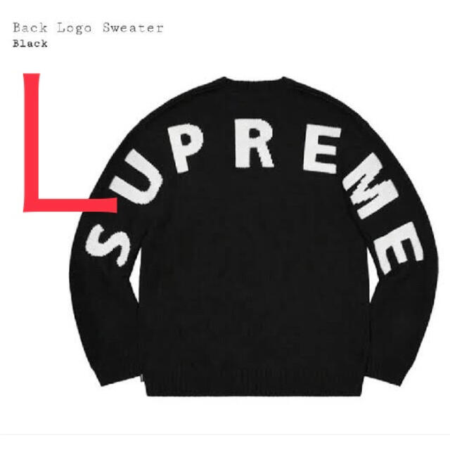 supreme back logo sweater 黒L 新発売の 52.0%OFF e-gaio.com.br