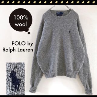 ポロラルフローレン(POLO RALPH LAUREN)のラルフローレン★クルーネックセーター★100%ウール★ラグランスリーブ(ニット/セーター)