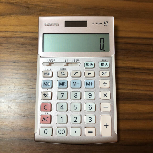 CASIO JS-20WK-PK(ピンク) 実務電卓 12桁