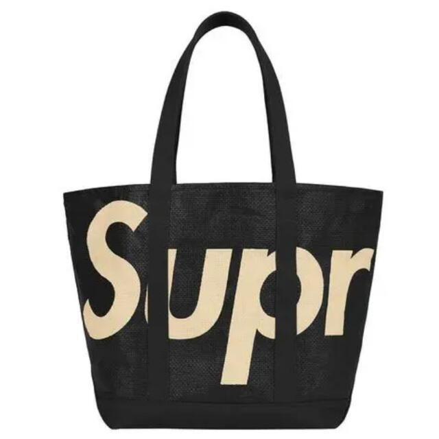 supreme Raffia Tote Black