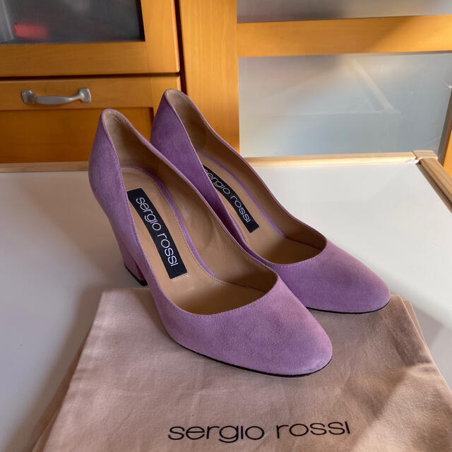 定価8.6万円 sergio rossi チャンキーヒール パンプス 37 おしゃれ