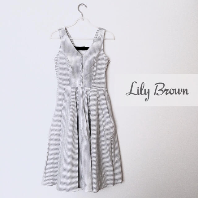 Lily Brown(リリーブラウン)のLily Brown ストライプワンピ レディースのワンピース(ひざ丈ワンピース)の商品写真