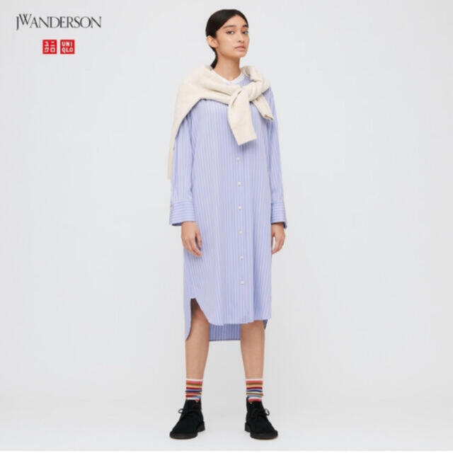 UNIQLO(ユニクロ)のUNIQLO JWAnderson スタンドカラーワンピース レディースのワンピース(ひざ丈ワンピース)の商品写真